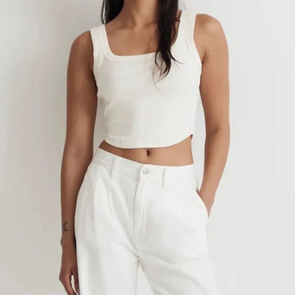 Madewell The Tailored Crop Tank in Sleekhold NWT Size XXS